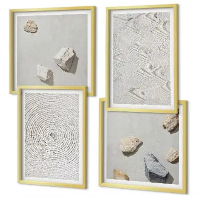 Geometric cardboard wall art set of 4 pieces