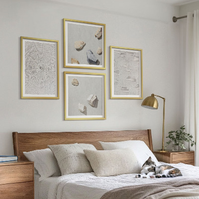Set of 4 wall art pieces Geometric cardboard stones