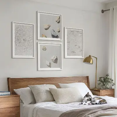Geometric cardboard wall art set of 4 pieces