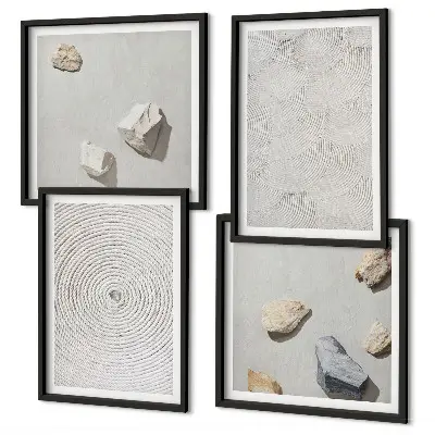 Geometric cardboard wall art set of 4 pieces