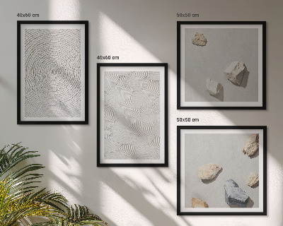 Set of 4 wall art pieces Geometric cardboard stones