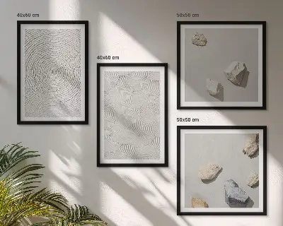 Geometric cardboard wall art set of 4 pieces