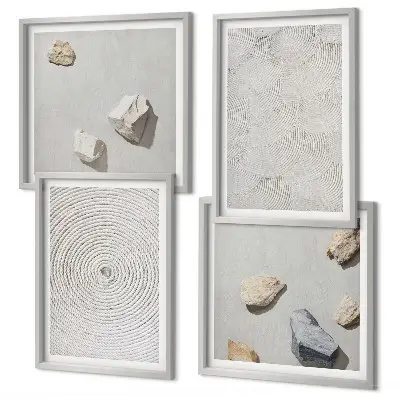 Geometric cardboard wall art set of 4 pieces