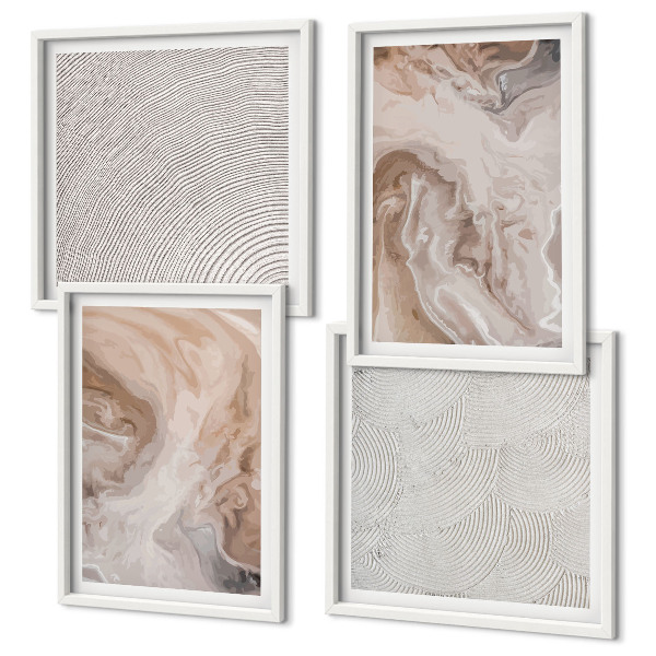Multi-piece wall decor set Marble stone texture patterns