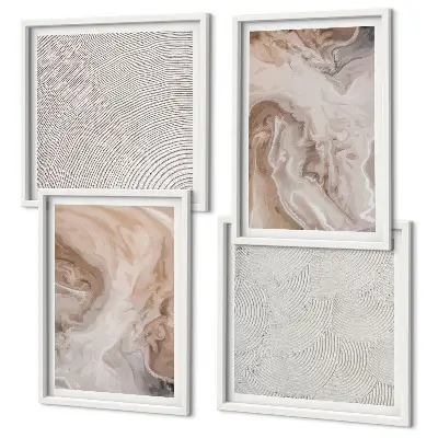 Multi-piece wall decor set featuring marble stone texture patterns