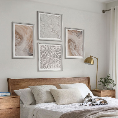 Multi-piece wall decor set Marble stone texture patterns
