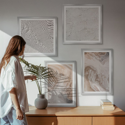 Multi-piece wall decor set Marble stone texture patterns