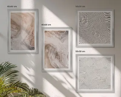 Multi-piece wall decor set featuring marble stone texture patterns