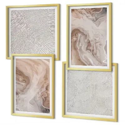 Multi-piece wall decor set featuring marble stone texture patterns