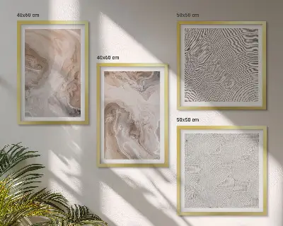 Multi-piece wall decor set featuring marble stone texture patterns