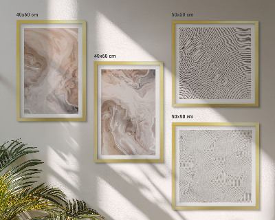 Multi-piece wall decor set Marble stone texture patterns