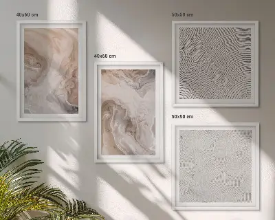 Multi-piece wall decor set featuring marble stone texture patterns