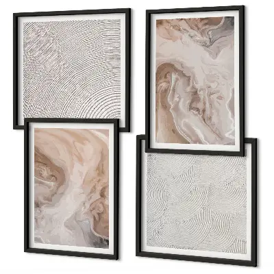 Multi-piece wall decor set featuring marble stone texture patterns