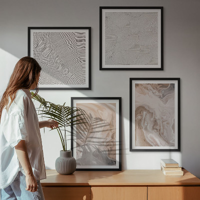 Multi-piece wall decor set Marble stone texture patterns