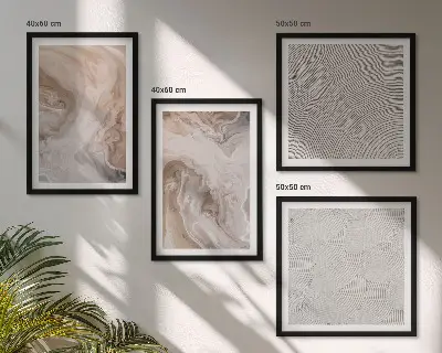 Multi-piece wall decor set featuring marble stone texture patterns