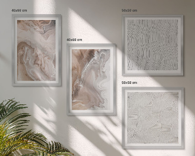 Wall art set Stone abstract marble patterns