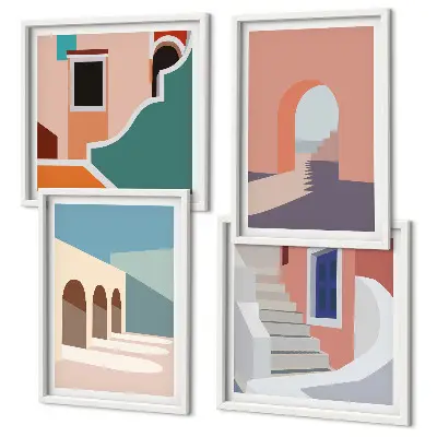 Wall art set Pastel minimalist graphics