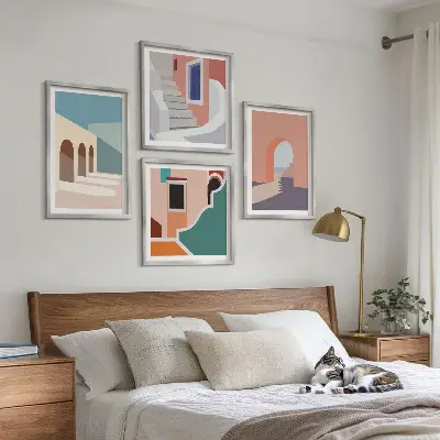 Wall art set Pastel minimalist graphics