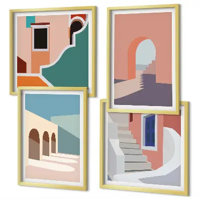 Wall art set Pastel minimalist graphics