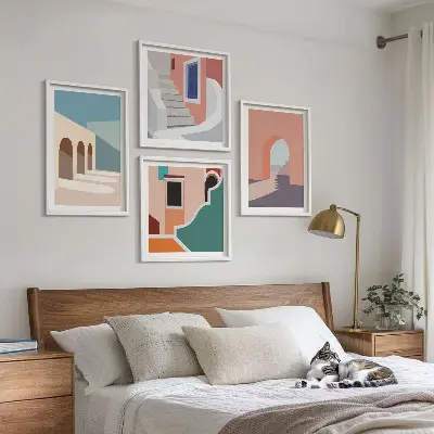Wall art set Pastel minimalist graphics