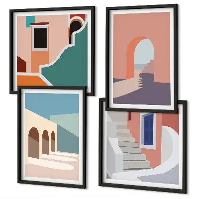 Wall art set Pastel minimalist graphics