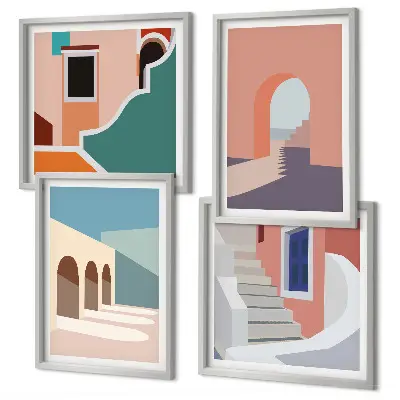 Wall art set Pastel minimalist graphics