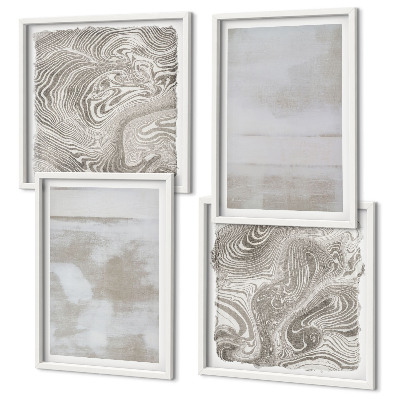 Set of 4 wall art pieces Worn textures modern style