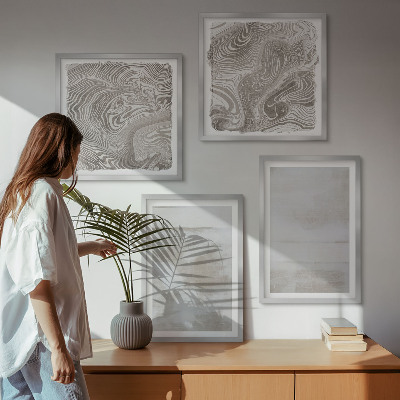 Set of 4 wall art pieces Worn textures modern style