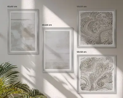 Set of 4 wall art pieces with a modern worn texture style
