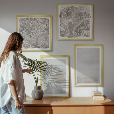 Set of 4 wall art pieces Worn textures modern style
