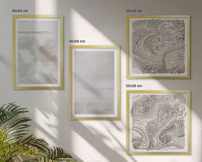 Set of 4 wall art pieces with a modern worn texture style