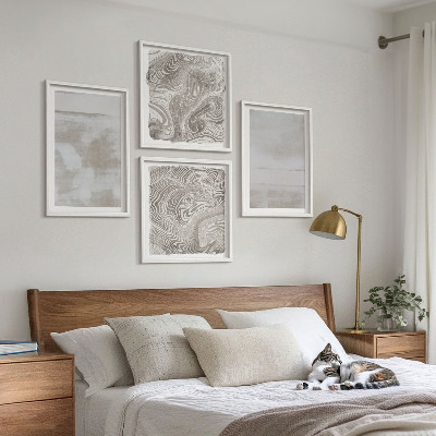 Set of 4 wall art pieces Worn textures modern style