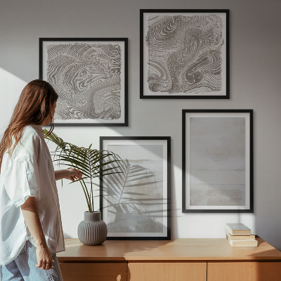 Set of 4 wall art pieces Worn textures modern style