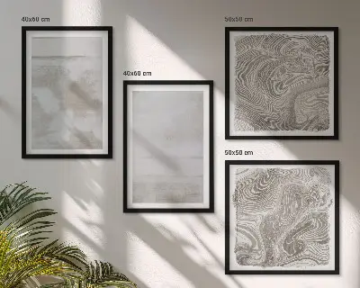 Set of 4 wall art pieces with a modern worn texture style
