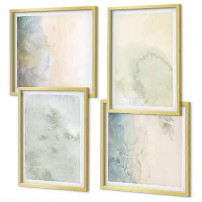 Multi-piece wall decor set Pastel watercolor canvas texture