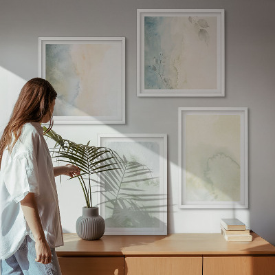 Multi-piece wall decor set Pastel watercolor canvas texture