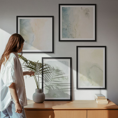Multi-piece wall decor set Pastel watercolor canvas texture