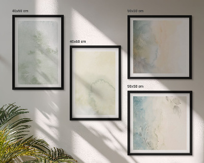 Multi-piece wall decor set Pastel watercolor canvas texture