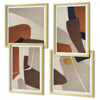 Wall art set Abstract modern shapes