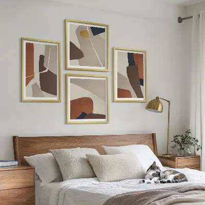 Wall art set Abstract modern shapes