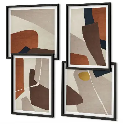 Wall art set Abstract modern shapes