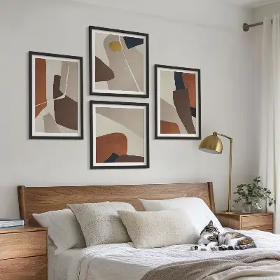 Wall art set Abstract modern shapes