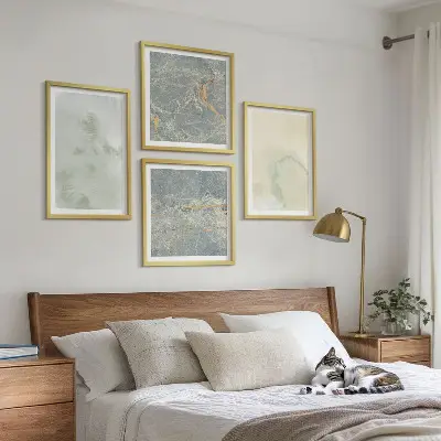 Pastel watercolor canvas wall art set set of 4 pieces