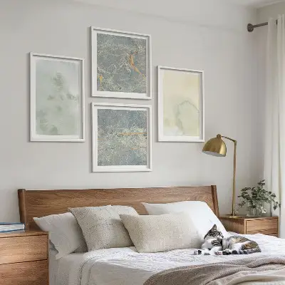 Pastel watercolor canvas wall art set set of 4 pieces