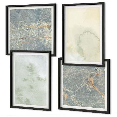 Set of 4 wall art pieces Pastel watercolor canvas paints