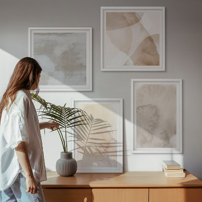 Multi-piece wall decor set Warm watercolor pastel textures