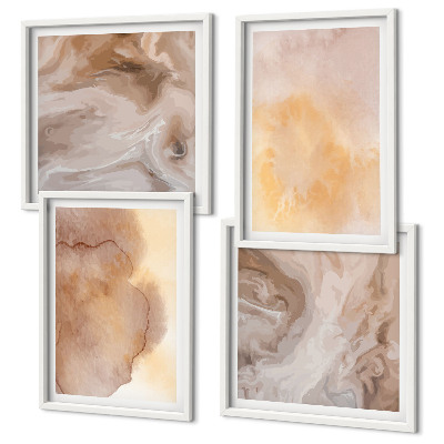 Wall art set Warm watercolors on canvas