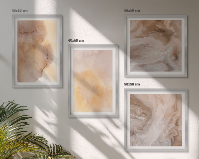 Wall art set Warm watercolors on canvas