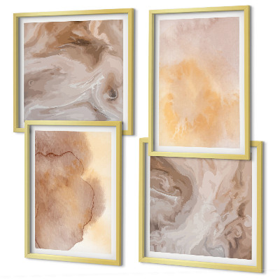 Wall art set Warm watercolors on canvas