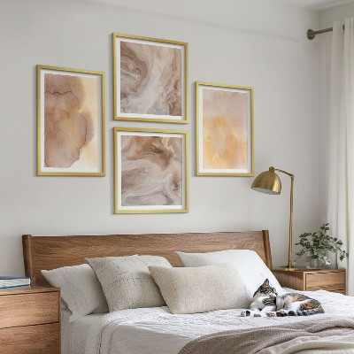 Wall art set Warm watercolors on canvas